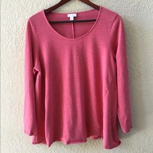 J.Jill Pure Jill Long Sleeve Pink Top Size XL